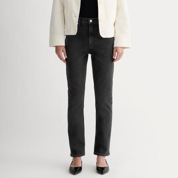Everlane Organic Cotton The Original Cheeky Jean Washed Black NWT Size 32S - Picture 1 of 10